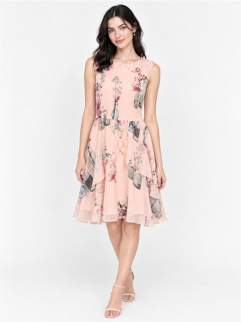 $425 Ted Baker London Layered Floral Dress Size XS